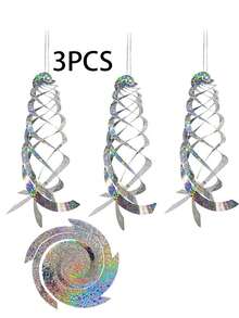 4 chiếc vòng phản quang hình xoắn ốc đuổi chim, thiết bị phản quang treo dài 40,13 cm để xua đuổi chim bồ câu và ngỗng khỏi nhà, vườn và hồ bơi. - A - Xem 12