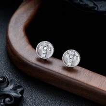 1 Đôi bông tai hình thánh giá đính đá, bông tai đính đá sang trọng, đa năng, trang sức thời trang - Nhiều màu - Xem 3