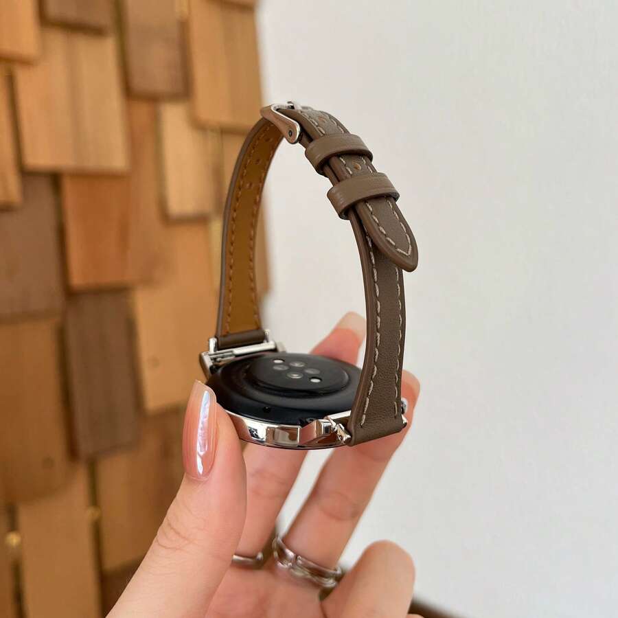 1件 PU 手錶錶帶，相容於 Galaxy Watch 7、Galaxy Watch 5、Galaxy Watch 6、4，適用 40mm 42mm 43mm 44mm 45mm 46mm 47mm 20mm 22mm - gris brown - 查看 1