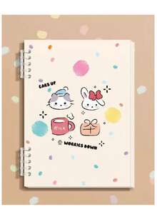 1 cuốn sổ tay A5 dày 120 trang, hình hoạt hình dễ thương, gáy lò xo có thể tháo rời, phù hợp cho học sinh và sử dụng văn phòng. - Mô hình voi A5 - Xem 4