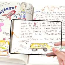 1片装页面放大镜，3倍轻便光学塑料菲涅尔透镜书签式平面放大镜，适用于老年人和低视力人士阅读小字印刷品、地图和书籍。 - A - 查看 3