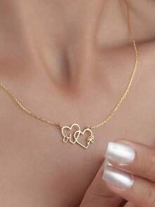 1 chiếc dây chuyền chữ cái hình trái tim đôi tùy chỉnh, dây chuyền thép không gỉ, chữ cái có thể tùy chỉnh, trang sức cặp đôi cá nhân hóa, dây chuyền chữ cái tùy chỉnh, dây chuyền cưới, dây chuyền đính hôn, quà tặng tùy chỉnh, quà tặng chữ cái cá nhân hóa, quà tặng ngày Valentine, quà tặng Ramadan, quà tặng ngày của Mẹ, quà tặng sinh nhật, quà tặng kỷ niệm, quà tặng lễ hội âm nhạc, quà tặng cá nhân hóa - Nhiều màu - Xem 7
