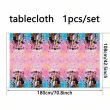 DOBBLE 96件套生日派对用品套装，包括7/9英寸餐盘、9盎司杯子、餐具、生日横幅、餐巾纸、桌布，动漫主题一次性派对必备品，适用于生日和毕业典礼。 - 查看 14