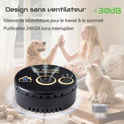 Compact Smart Air Purifier - Low Ozone + Ion Deodorizer, Dual-Core Smart Purification, No Filter Needed, Low Noise Fanless Design, Home Electronic Deodorizer, Deodorizer, Dual Processor, Plug & Play Wall-Mounted/Desktop, High-Efficiency Deodorizer, Fanless Eliminator, Automatic Purification Smart Chip, Zero Consumables Saving, Suitable For Rooms, Pets