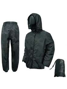 3 pièces/set Ensemble de manteau de pluie imperméable et coupe-vent épais pour adultes, Imperméable à capuche portable unisexe, Équipement de pluie réutilisable, séchage rapide pour randonnée, parc à thème, Capuche avec cordon de serrage, coupe-vent et imperméable pour le cyclisme, les voyages et les déplacements quotidiens - Ensemble imperméable camouflage noir - Voir 18