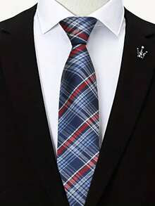 1条格子领带，适合休闲、街头、商务、派对、送礼、日常穿着 - 彩色 - 查看 15