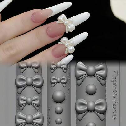 蝴蝶十字形透明硅胶美甲模具 DIY 3D美甲装饰模具