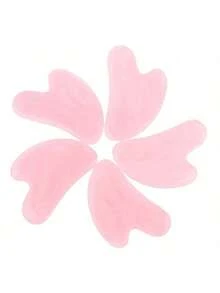 Rose Quartz Heart-Shaped Facial Beauty Massage Scraping Board, V-Shaped Face Beauty Tool - Gua Sha Board - View 2