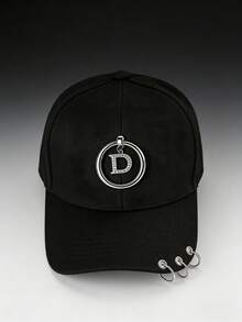 朋克酷炫金属D形环棒球帽街头风遮阳帽男女通用 - 黑色 - 查看 2