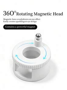 1个双头旋转猫眼磁性美甲工具，3D磁吸效果，适合初学者，DIY家用及美甲沙龙美甲用品，易于使用 - 白色 - 查看 6