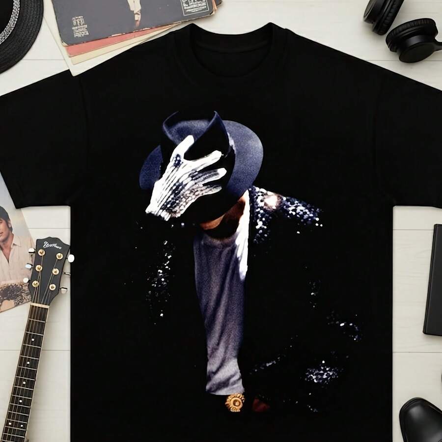 M.Ichael J.Ackson V4 Shirt, Vintage Graphic 90s Shirt, Hip Hop Streetwear Unisex For Woman And Man Uni - màu đen - Xem 1