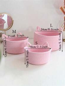 Giỏ đựng đồ thủ công nhiều màu sắc có tay cầm, giỏ đan dây thừng thích hợp đựng đồ chơi trẻ em và mỹ phẩm, giỏ quà tặng khắc chữ theo yêu cầu, giỏ quà tặng ngày lễ cho các cặp đôi, có thể dùng làm vật trang trí phòng khách. - Nhiều màu - Xem 8