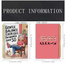 Elderly Pattern Chair Yoga Spiral Notebook Planner - Multicolor - View 3