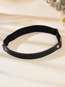 1件朋克性感Y2K PU皮革大腿绑带可调节铆钉腿部束缚带身体饰品女士街头夜店派对服装 - 黑色 - 查看 2