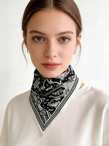 1pc Vintage City Map Print Triangle Scarf Wraps Soft Silky Feel All Season Spring, Summer, Autumn And Winter Shawl And Wraps Suitable For Daily Outings Travel Wedding Party Balls Banquets Bridesmaid Headscarfs Women Accessories,Beach,Holiday - Multicolor - View 12