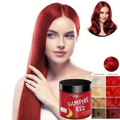 IIIMEIDU Semi-Permanent Hair Dye, Red Hair Coloring Cream, Plant-Based Gentle Formula - No Bleach, Damage-Free Hair Dye, Retouch & Color-Fixing Hair Dye Cream - Easily Create Hair Color, Suitable For Halloween, Christmas, Holiday Parties