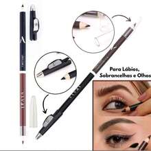 Sarah' Beauty Kajal Pencil Eyeliner, Waterproof, Black, Pigmented, Long-Lasting, Soft, Professional, Portable - 雙色棕/黑鉛筆 - 查看 2