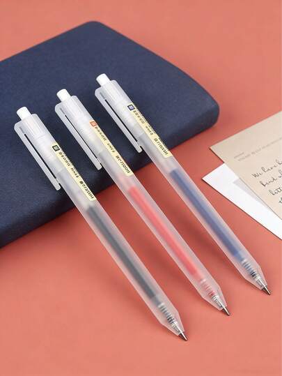 20支装可伸缩水性墨水笔，黑/红/蓝三色，0.5mm细尖圆珠笔，办公学习用品，学生文具