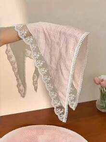 1pc Girl's Countryside Style Triangular Scarf Headband, Lace Thin Breathable Versatile Headwrap, Suitable For Daily Use - Multicolor - View 13