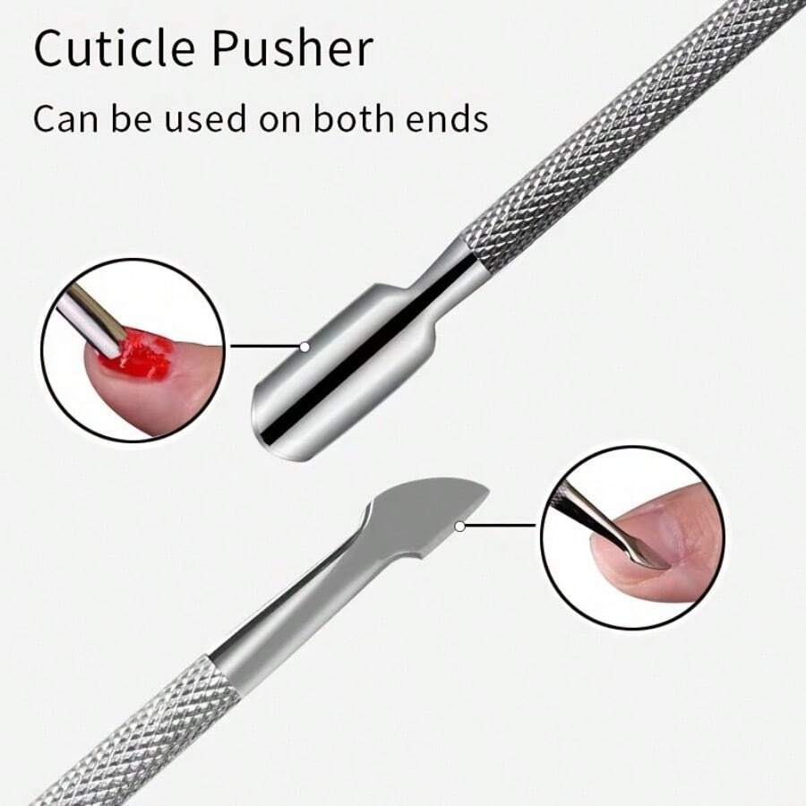 1/2件装不锈钢指甲推/卸甲器，适用于美甲、指甲护理，男女通用 - A - 查看 1