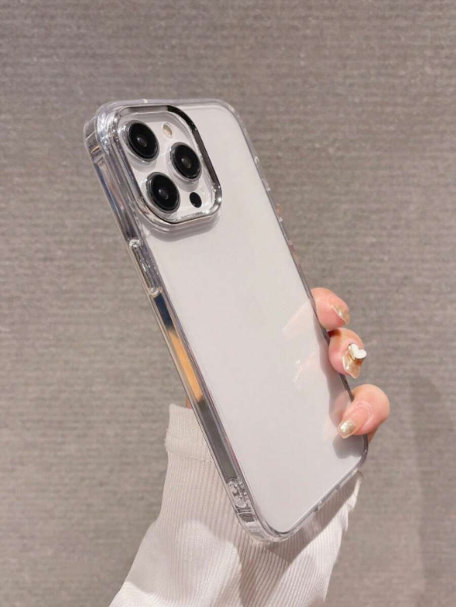 Silver Metal Bow Transparent Phone Case Suitable For IPhone 17 Pro Max/17 Pro/17 Air/17/16/16 Pro Max/16 Pro/16 Plus/15/15 Pro Max/15 Pro/15 Plus/11/12/13/14 Pro Max/XS/XR/11 Pro/11 Pro Max/12 Pro/12 Pro Max/13 Pro/13 Pro Max/7 Plus/14 Pro/14 Pro Max/14 Plus, Minimalist Creative Soft Case - Clear - View 1
