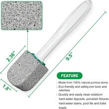 OBOVAY 6/4/2PCS Bathroom Toilet Brush 30cm Long Handle Toilet Cleaning Brush Head Hard Water Scale Removal Rust Stain Cleaning Tool 1 Brush Head + 5 Volcanic Stones,Toilet Accessories,Camping Essentials,Garden Stuff,Travel Accessories,Camping Equipment,Cleaning Supplies,Holiday Essentials,Essential Barbecue Supplies,BBQ. - Multicolor - View 7