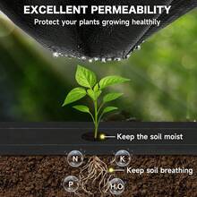 1pc Black Garden Barrier, Durable And Sturdy Control Mat, Easy To Install With Excellent Blocking Effect, And Convenient Design, Suitable For Vegetable Planting, Flower Beds, Pathways - Black Control Cloth - View 5
