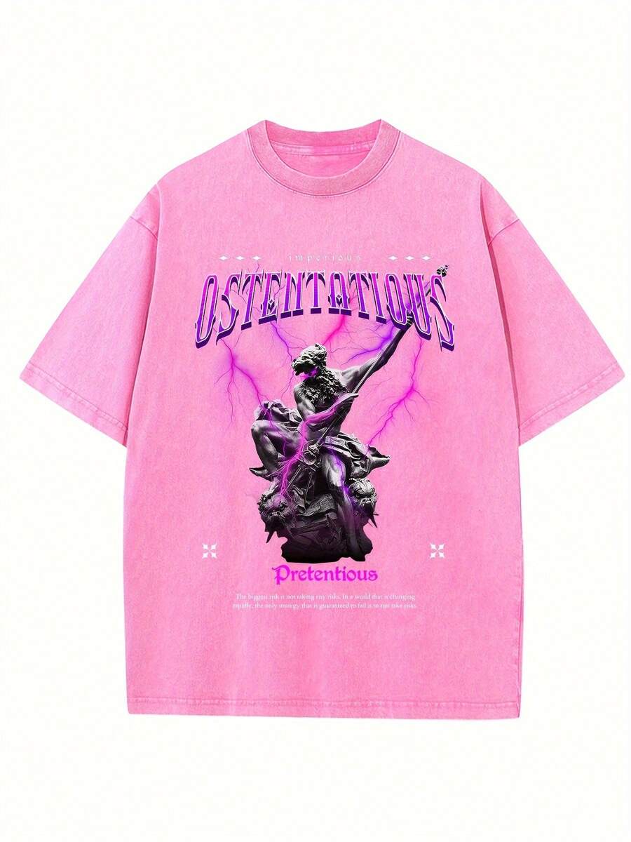 2026OSTENTATOPUSMeExtra-Large Solid Color Cotton Drop-ShoulderTMen's Vintage Streetwear Basic ShirtTLoose-Fitting Hip-Hop Unisex Top With Acid WashTShirt, High-QualityWaxPrintedCottonRetroFashionBrandT-Shirt,Men'sT-Shirt,BeachMust-HaveMen'sSummerT-Shirt,HolidayGift,PerfectGift,Easter,Graphictshirts,100percentcotton,Graphicteesmen,Summerclothes - 玫紅色 - 查看 1