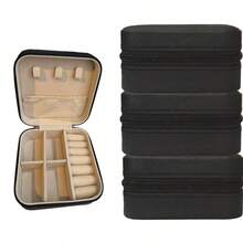 4/6/12件装迷你便携式首饰收纳盒，皮革材质拉链整理盒，适用于耳环及小饰品 - TM06565654 - 查看 12