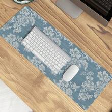 Blue Chinoiserie Mouse Pad,Vintage Blue And White Floral Desk Mat,Big Large Vintage Floral Preppy T Re Ndy Mouse Pad,Girly Gaming Mousepad,Girly Laptop Desk Mat For Dorm Home Office - 長方形 - 查看 6