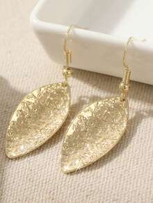 1对简约时尚流苏耳环，优雅个性金属耳环，精致日常及派对耳环 - 金色 - 查看 4