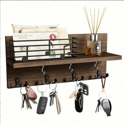 Giriş holünüzü ona emanet edin, kayıp anahtarlara veda edin, çok fonksiyonlu duvar depolama ünitesi, giriş holü dekoratif asma aksesuarı, delme gerektirmeyen kurulum.