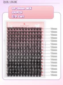192/384/576PCS DIY Cluster Lashes C/D Curl 10-16mm Natural Wispy 3D Faux Mink Fluffy Soft Reusable Eyelashes - View 4