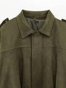 Chaqueta bomber versátil y casual de estilo gamuza para mujer, nueva para primavera y otoño de DEEKA - Verde militar 1 - Ver 7