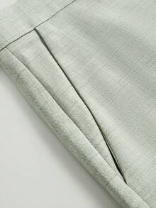 男士两件套西装，绿色西装外套和西裤，英伦风休闲商务通勤婚礼派对正式场合穿着，春夏款 - 綠色 - 查看 9