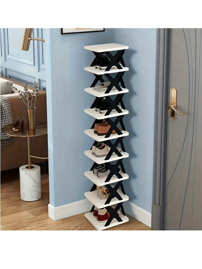 Estantería para zapatos de 9 niveles, ahorro de espacio, plegable y vertical, duradera e impermeable, adecuada para balcón, baño y garaje