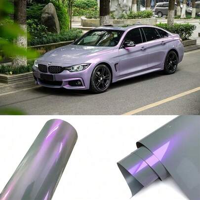 Platinum Grey Purple Car Wrap Sticker Vinyl Film Color Change PET Bubble Free Film PVC Decal Car Accessories Interior Exterior