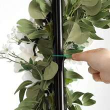 2件白色人造花卉拱门装饰，带绿植，婚礼拱门背景花艺，适用于仪式、新娘送礼会、订婚派对、招待会和拍照区装饰 - Colored - 查看 7