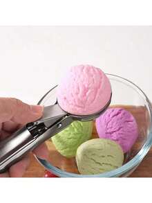 1个不锈钢冰淇淋勺，瓜球勺，水果球勺，家用冰淇淋勺 - 銀色 - 查看 7