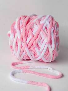 100克装柔软温暖的粉色绒毛纱线，适合手工编织围巾、玩偶、拖鞋和其他DIY毛线制品。 - 1件粉紅色 - 查看 1