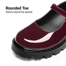 Women's Mary Jane Platform Shoes Closed Toe Chunky Block Low Heel Cute Vacation Shoes Back To School Shoes College Student Shoes - 酒紅色 - 查看 7