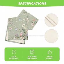 1pc DOKRIY Table Runner With Green Wildflower & Leaf Botanical Print - Multi-Size (13x36/48/72/108) Rectangular Dining Table Decor Suitable For Summer Kitchen, Weddings, Rustic Farmhouse & Spring Party Decoration - 1 cái-13*35,8in(33*91cm) - Xem 7