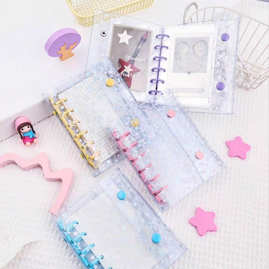 1个A7尺寸6孔激光活页活页夹，透明DIY收纳盒 - A7 - 查看 1