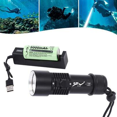 IP88 Waterproof Underwater Dive Light Durable Aluminum Alloy Submersible Lamp With Magnetic Switch For Diving Snorkeling Caving Underwater Fishing And Outdoor Water Activities