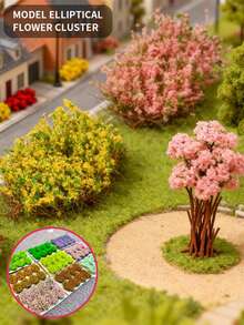 8Pcs 10mm Miniature Flower Tufts, Static Grass Tufts Realistic Artificial Shrubs For Railway Scenery, Wargame Terrain, DIY Model Material For Sand Table & Fairy Garden - As Photos - View 6