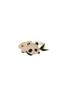 1pc Cute Panda & Bamboo Themed Ring, Exquisite Unique Design, Ideal Gift For Friends - Multicolor - View 3