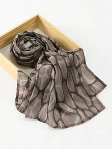 1条女士蛇纹图案休闲百搭围巾，轻盈透气，适合所有季节佩戴。 - 蛇紋灰褐色 - 查看 18