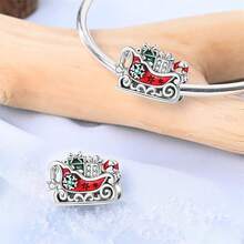 A Silver Plated Elf Series - Christmas Tree Sled Elephant Bead Suitable For 3mm Bracelet Bracelet DIY Bead Jewelry Women's Fashion Jewelry Holiday Birthday Gift - Multicolor - View 9