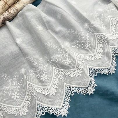 1/3码双排Y型刺绣纤维布，DIY装饰服装缝纫蕾丝花边，布艺配件家居装饰，窗帘，桌布，DIY服装，娃娃衣服，家居装饰和缝纫入门