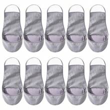 1/5/10双装女士隐形船袜夏季硅胶防滑袜冰丝超薄半掌吊带隐形镂空吊带船袜 - 彩色 - 查看 11